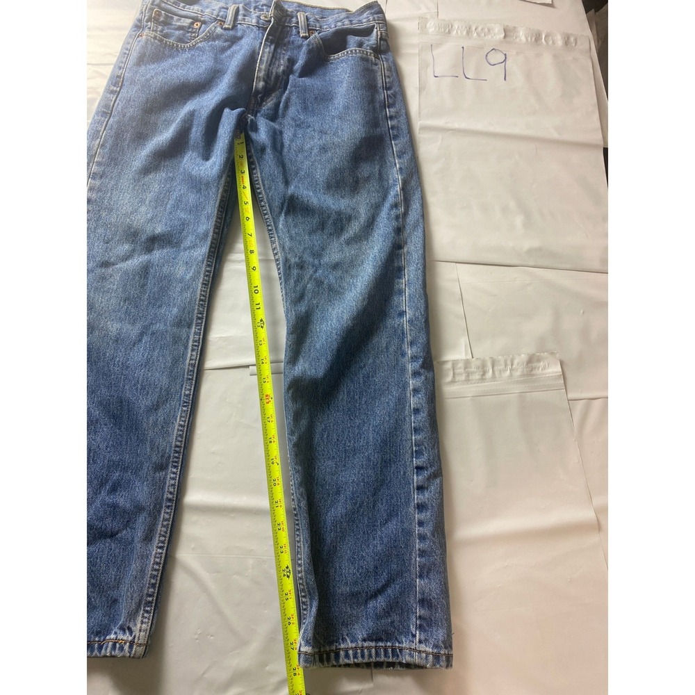 Levis 505 Regular Fit Jeans Mens W30 L30 Blue Straight Leg Denim Vintage Wash - Picture 3 of 5